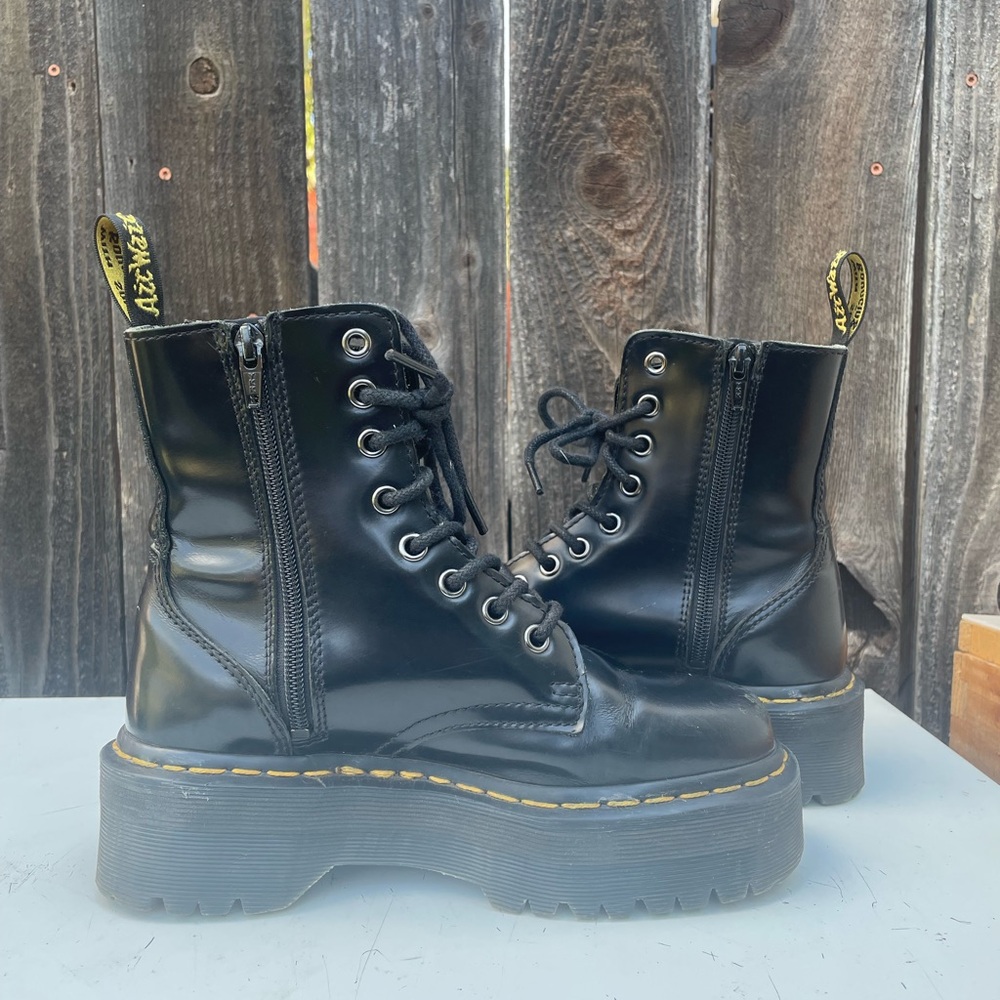 Black Platform Lace-Up Boots - Picture 3 of 9